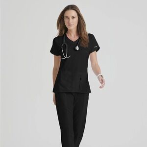 Greys Anatomy Black Scrub Top